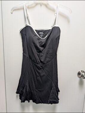 Black Active Dress with White Trim